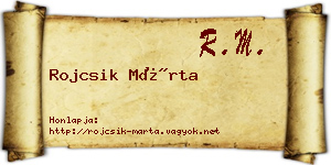 Rojcsik Márta névjegykártya