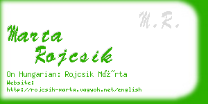 marta rojcsik business card